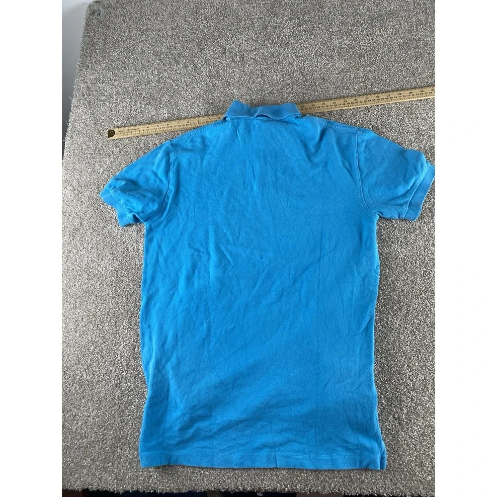 Polo Ralph Lauren Solid Light Blue Polo Shirt Mens M Cotton Yellow Pony Preppy